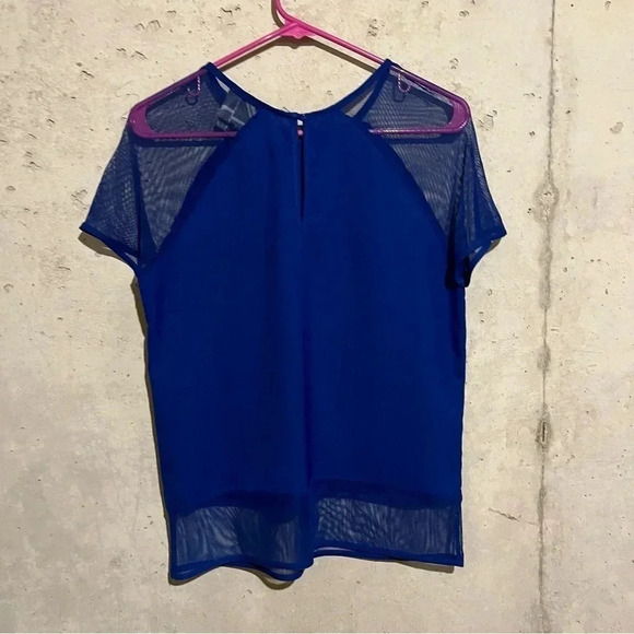 Harlowe And Graham Blouse Womens XS Blue Mesh - Picture 6 of 11